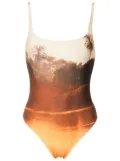Lenny Niemeyer graphic-print swimsuit - Brown
