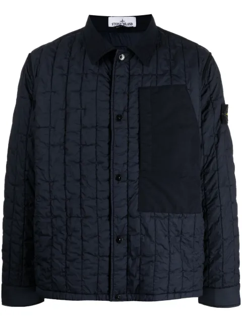 Stone Island Compass-appliqué quilted jacket