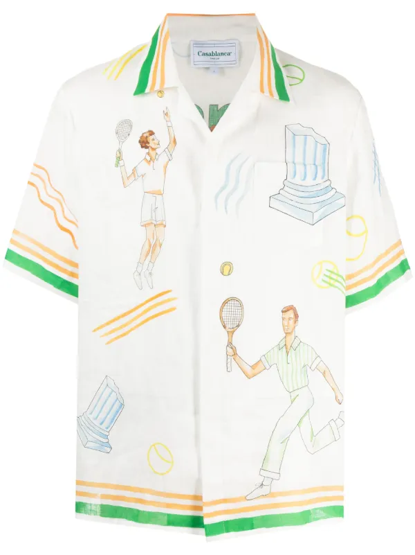 Casablanca ロゴ リネンシャツ | マルチカラー | FARFETCH JP