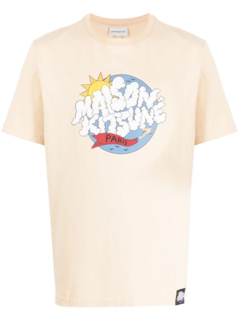 Maison Kitsune logo-print cotton T-shirt Men