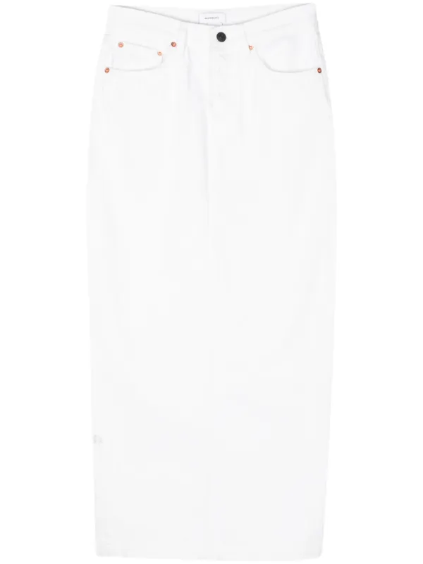 WARDROBE.NYC Denim Column Maxi Skirt in White