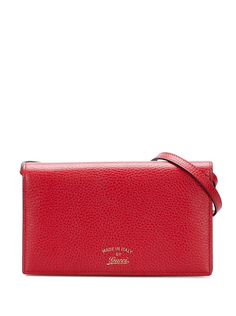 Pre-owned Gucci Swing 皮质饰带钱包 In Red