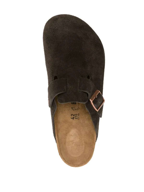 Birkenstock ブラウン スエード クロッグサンダル Birkenstock Boston スエード クロッグサンダル | ブラウン