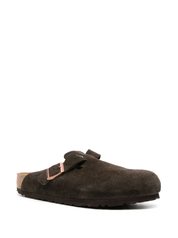Birkenstock ブラウン スエード クロッグサンダル Birkenstock Boston スエード クロッグサンダル | ブラウン