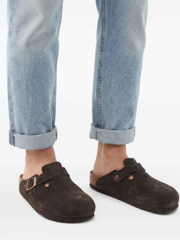Birkenstock  Boston Suede Clogs in Chestnut Birkenstock Boston Habana Soft Footbed (0159711) Clog main image 4