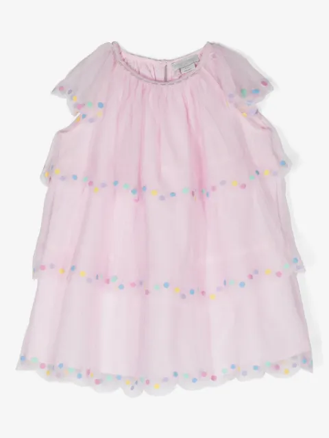 Stella McCartney Kids polka-dot tiered dress