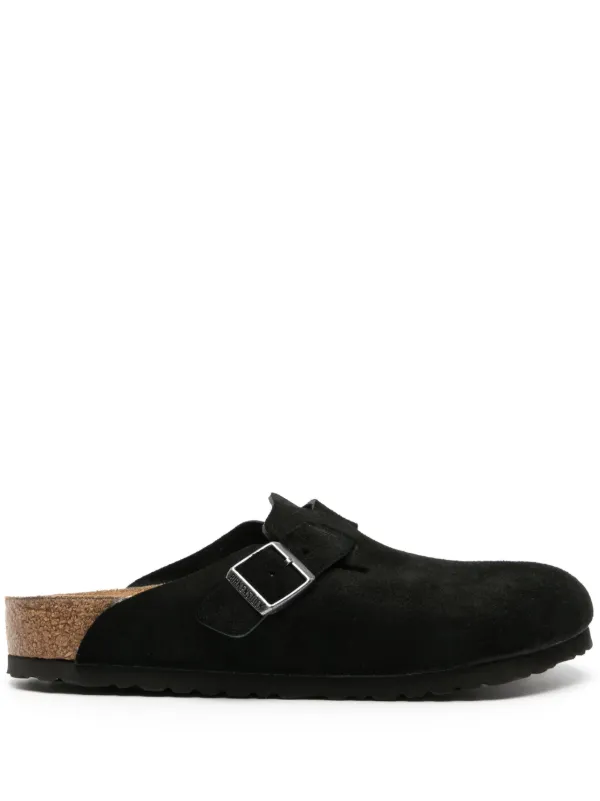 Birkenstock Boston スエードスリッポン | ブラック | FARFETCH JP