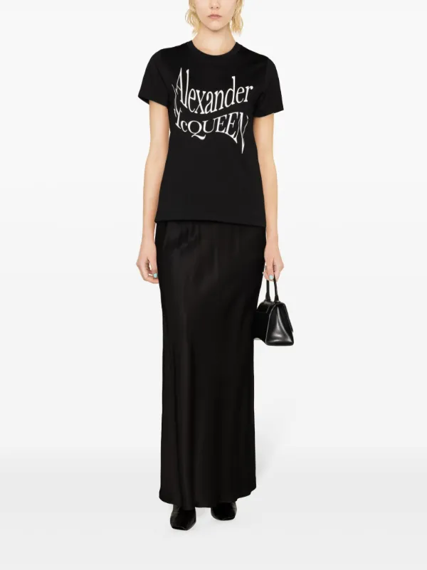 Alexander McQueen logo-print Cotton T-shirt Black FARFETCH JO