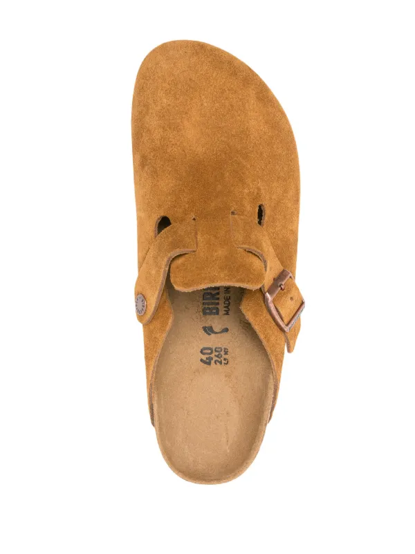 Birkenstock Mules Boston En Daim Marron FARFETCH MA