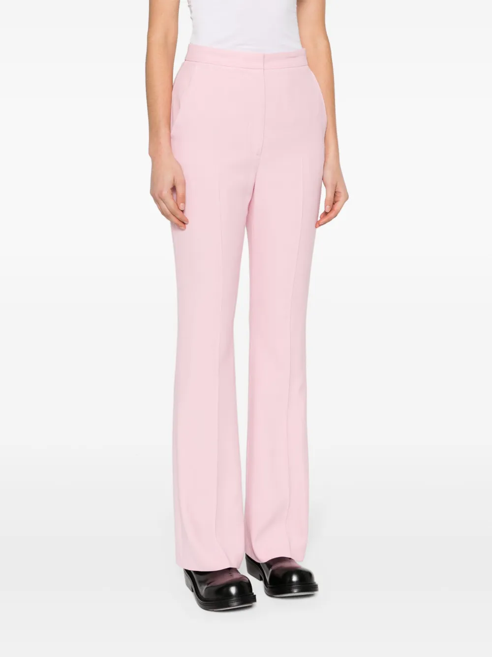 Shop Alexander Mcqueen High-waist Flared Trousers In Pink