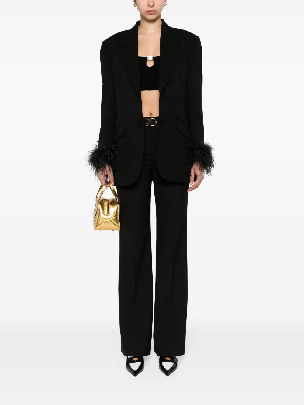 Miu Miu feather-trim blazer | Blazers | Image 2