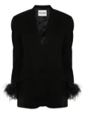 Miu Miu feather-trim blazer - Black
