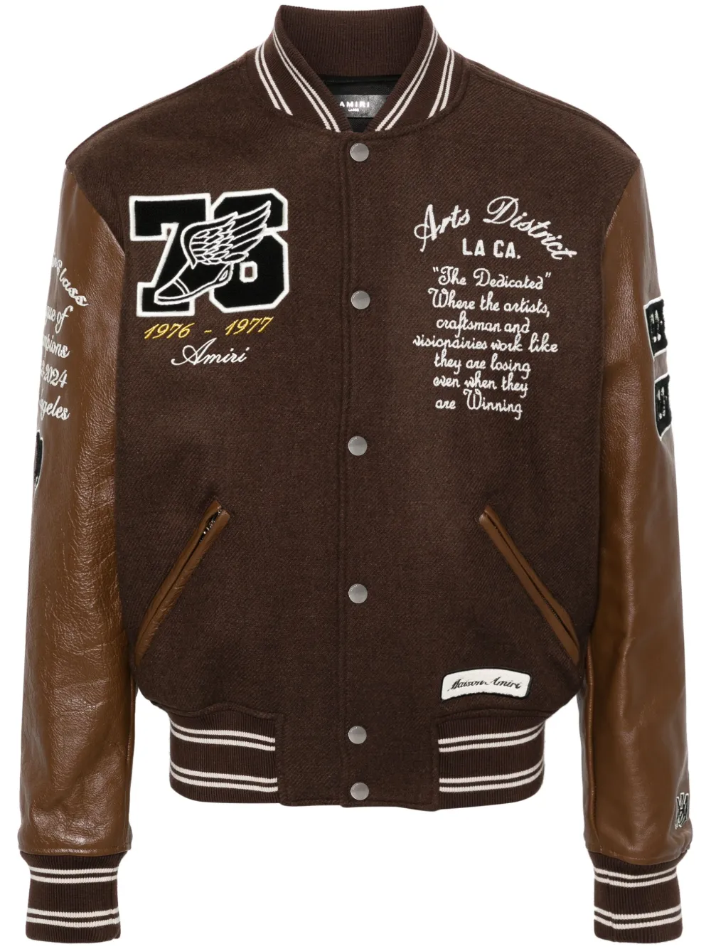 Amiri Collegejacke Mit Logo-applikation In Brown