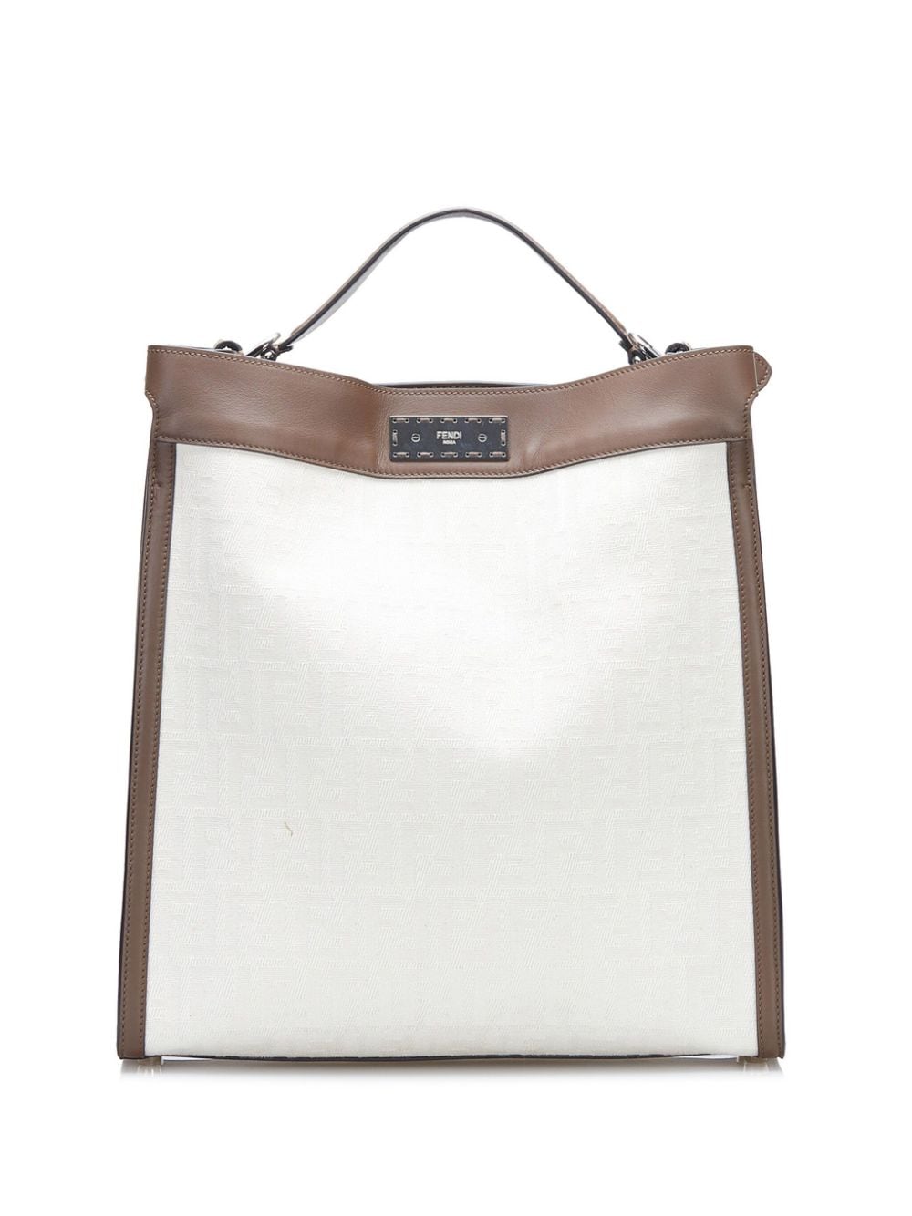 Pre-owned Fendi 2018-2023 Peekaboo X-lite Tote Bag In White