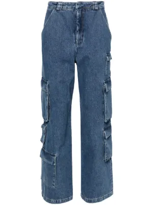 Off-White Meteor cut-out straight-leg Jeans | Blue | FARFETCH