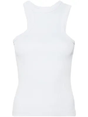 FRAME Ribbed Tank Top | White | FARFETCH RO