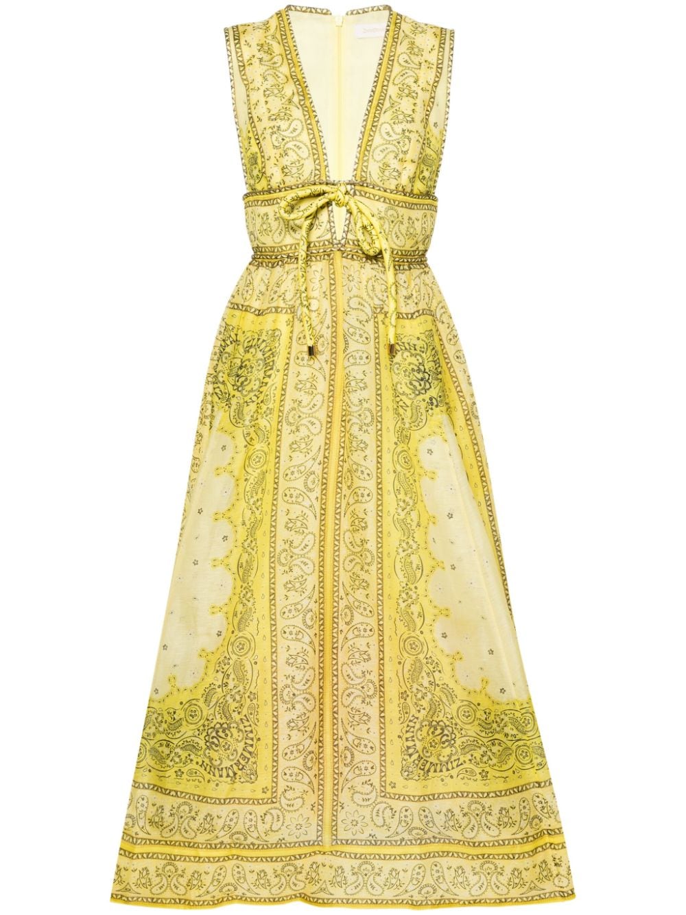 ZIMMERMANN bandana-print linen-blend dress - Giallo