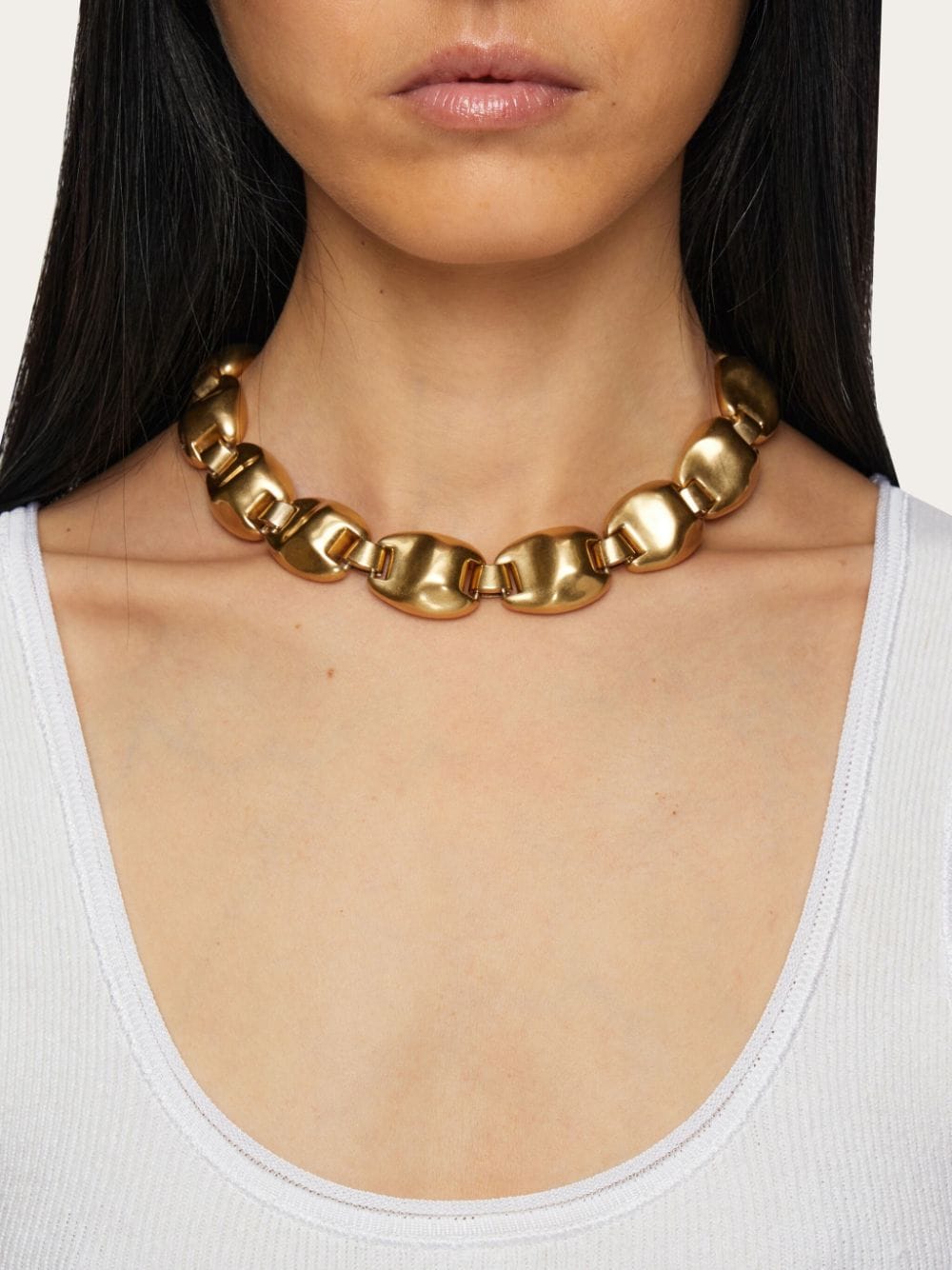 Shop Ferragamo Chunky Chain Necklace In Gold