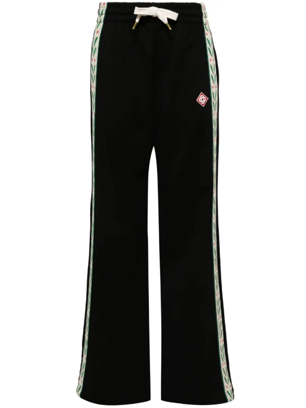 Casablanca laurel tape Cotton Track Pants Black FARFETCH CA