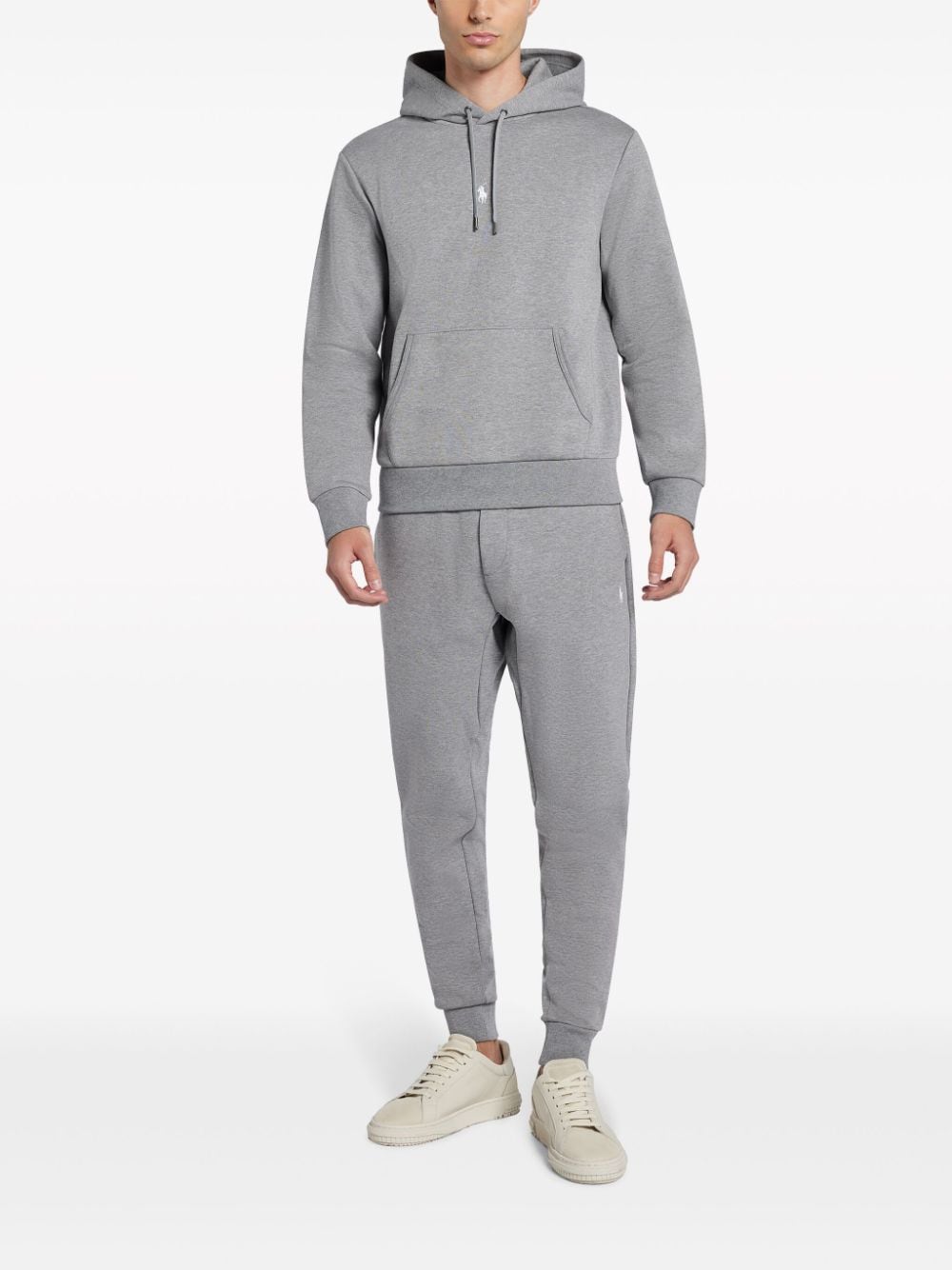 Shop Polo Ralph Lauren Tapered-leg Cotton Track Pants In Grey