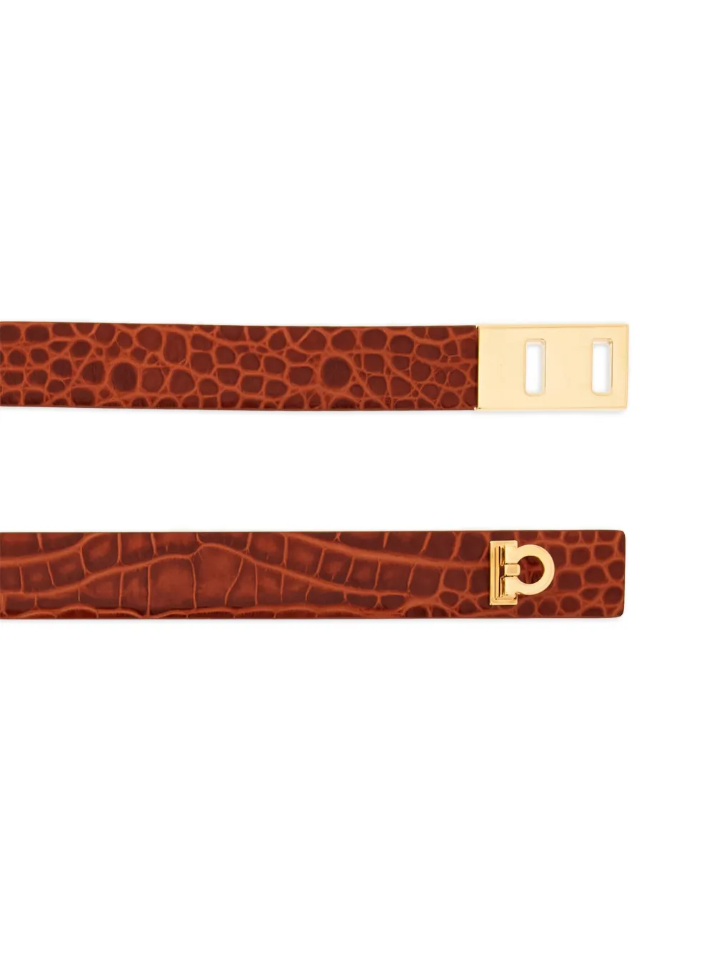 Ferragamo Gancini crocodile-effect leather belt | Image 2