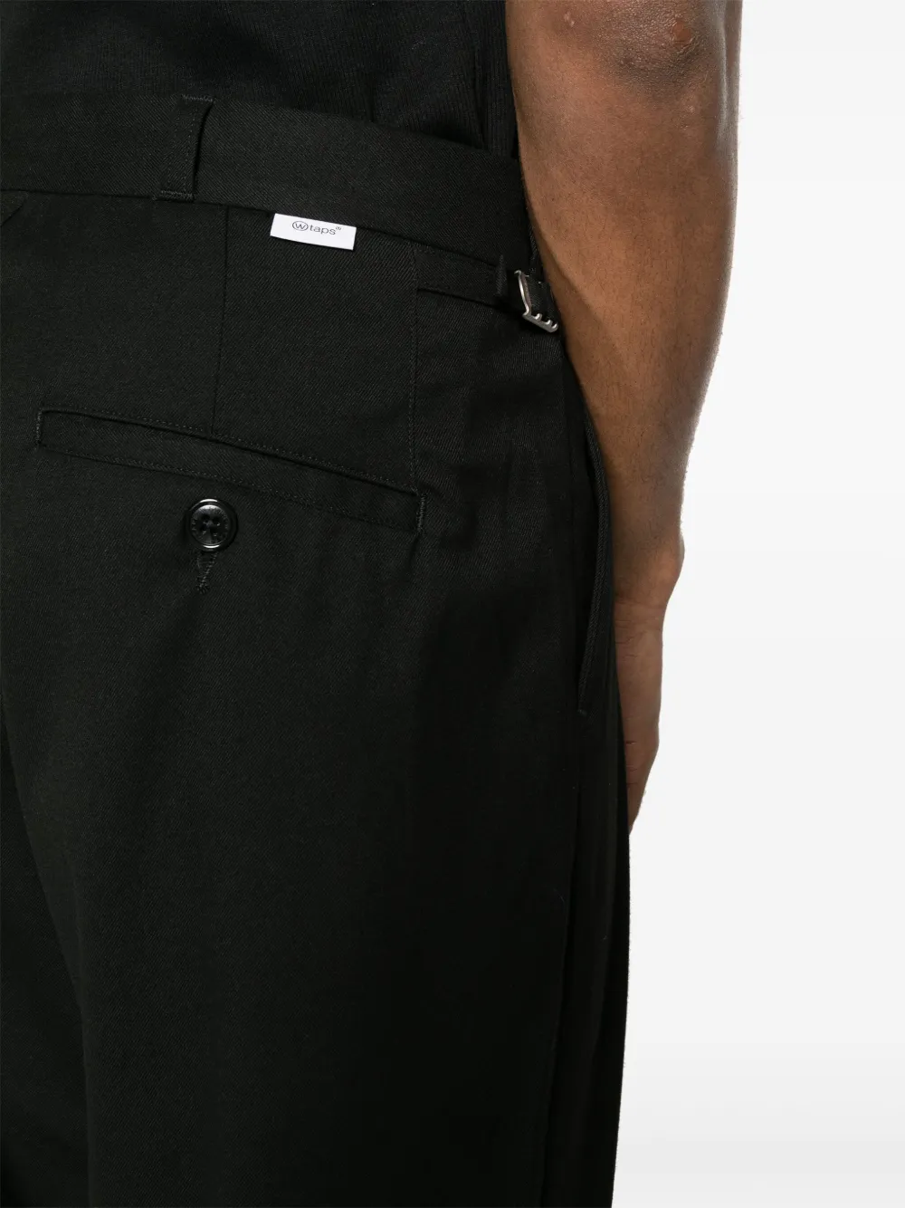 Shop Wtaps Lez Choke Tapered Trousers In Black