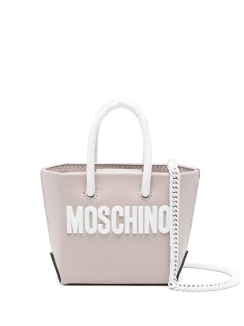 Moschino logo-lettering leather mini bag