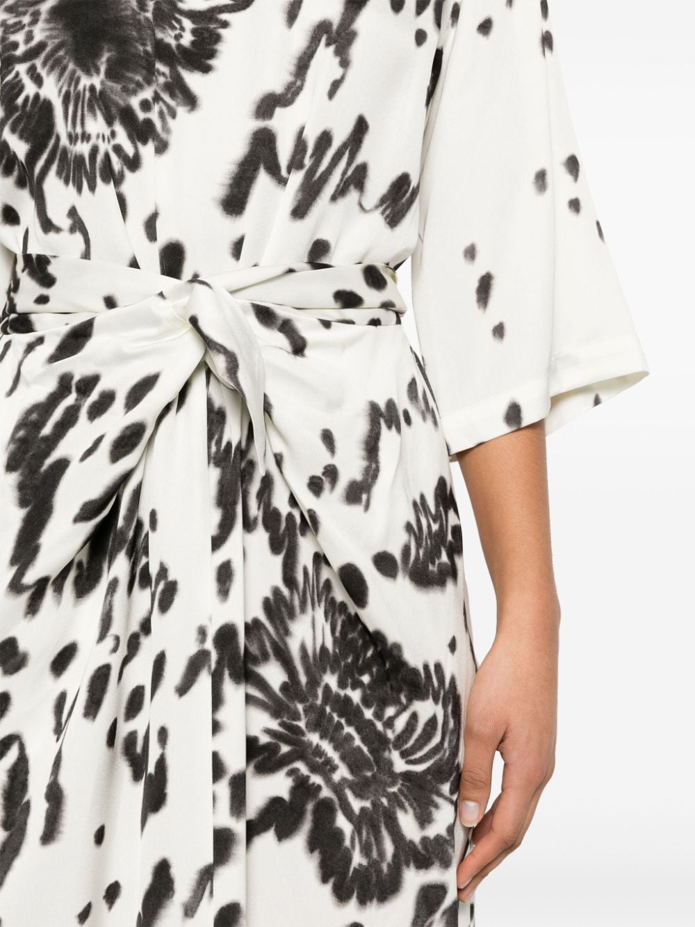 Shop Christian Wijnants Dembet Abstract-print Dress In White