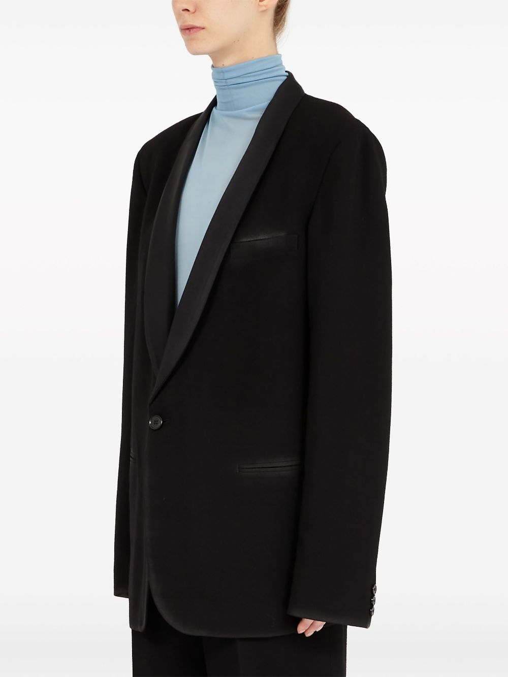 Maison Margiela Blazer met enkele rij knopen en logo Zwart