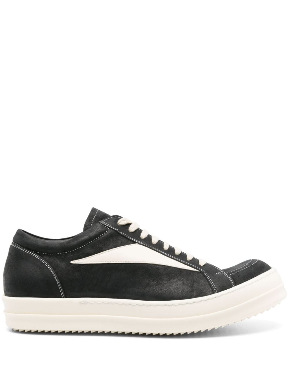 Rick Owens Lace-up Leather Sneakers In Black