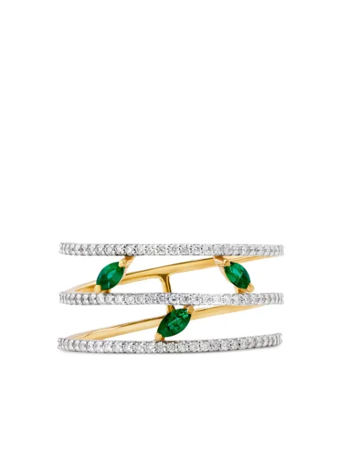 House of Meraki 18kt yellow gold Julia emerald and diamond ring