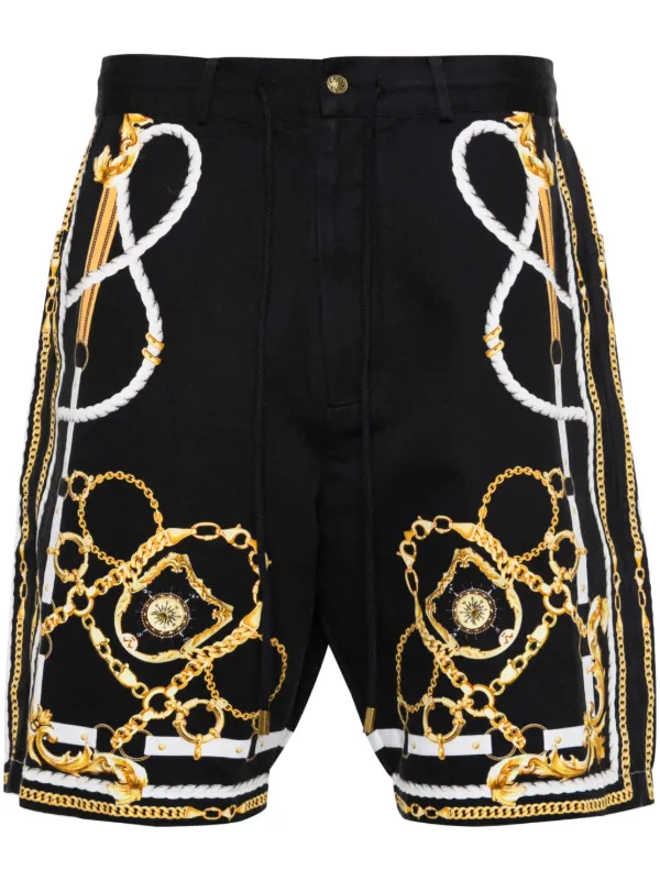 Camilla Coast-to-coast-print Twill Shorts in Black