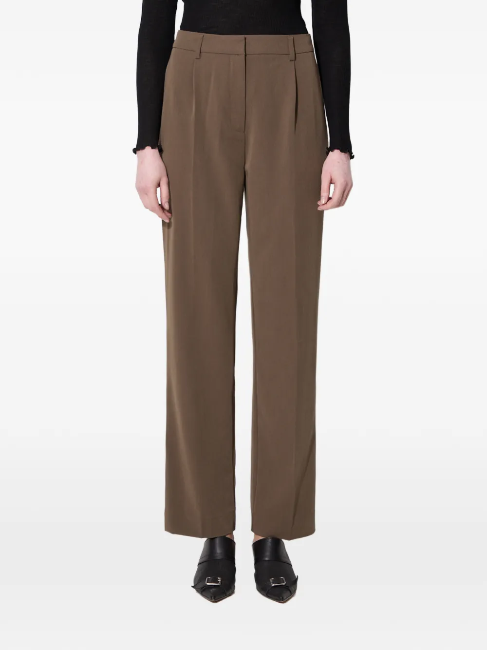 Samsoe & Samsoe Pleated Front Trousers In Brown