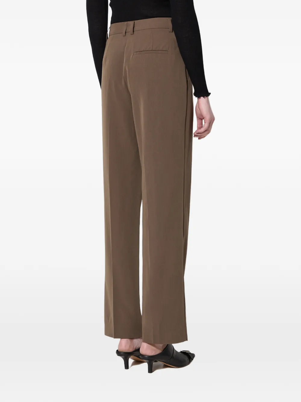 Samsoe & Samsoe Pleated Front Trousers In Brown