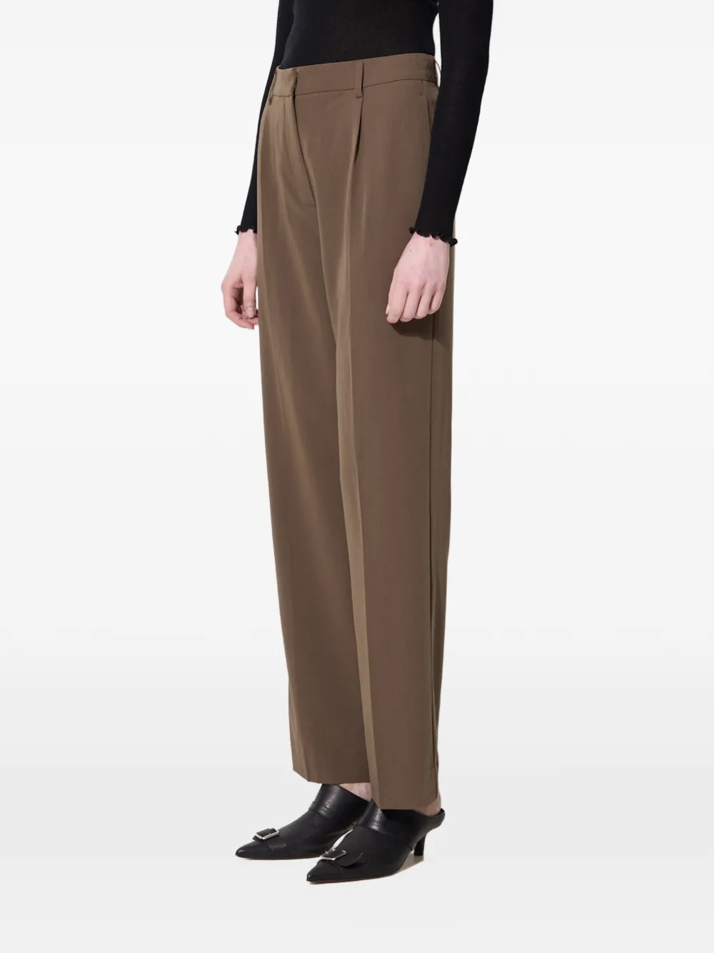 Samsoe & Samsoe Pleated Front Trousers In Brown