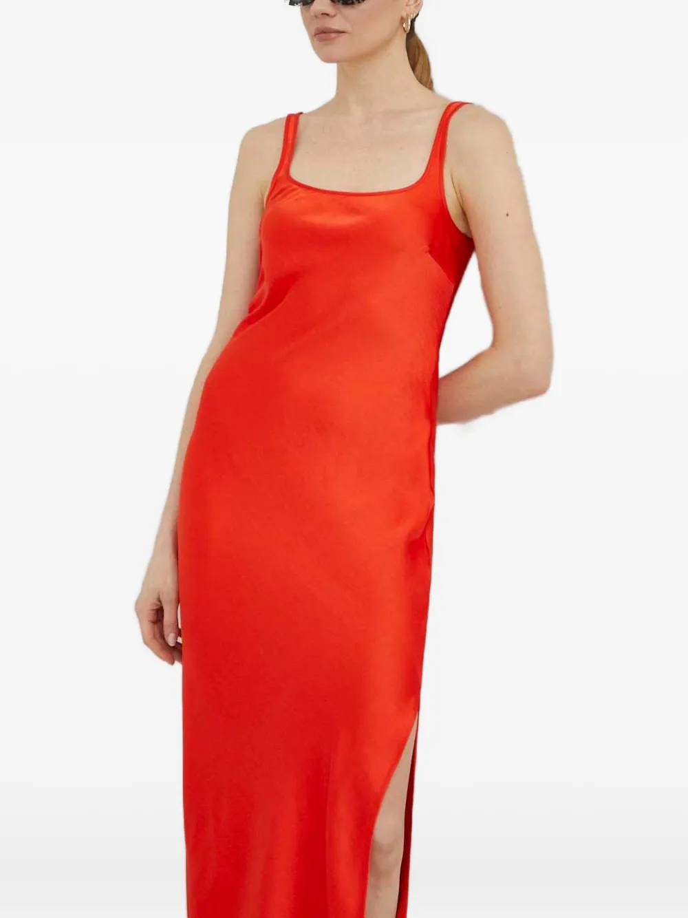 SAMSOE Sunna midi-jurk met zijsplit Rood