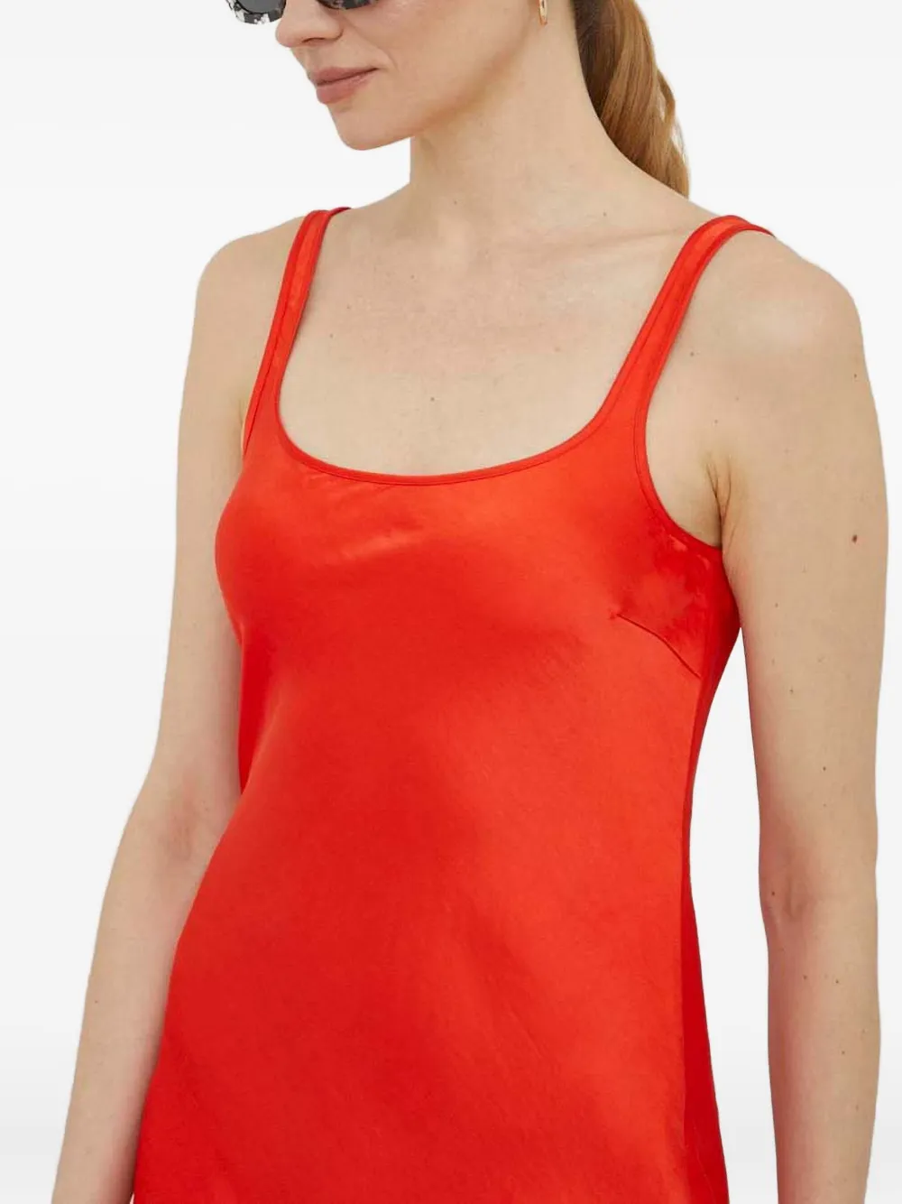 SAMSOE Sunna midi-jurk met zijsplit Rood