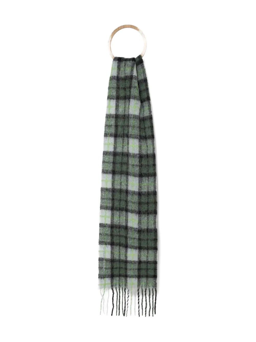 Samsoe & Samsoe Logo-embroidered Scarf In Green