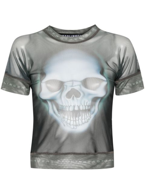 Ottolinger skull-print mesh T-shirt
