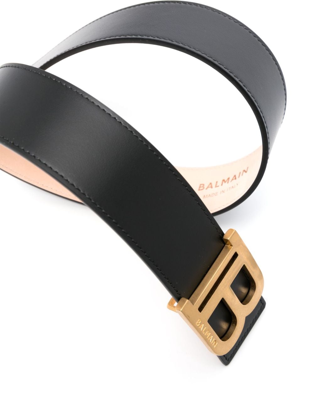 Balmain B logo-buckle leather belt - Zwart