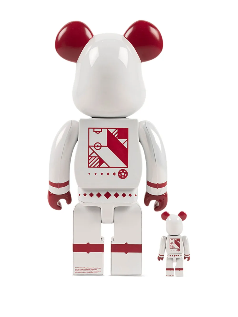 Shop Medicom Toy X Fifa World Cup Qatar 2022 "white Chrome" Be@rbrick 100% And 400% Figure Set