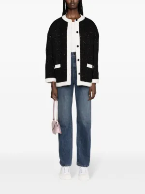 【Valentino】ヴァレンティノ　最高級　ツイード ジャケット シェ ヴァレンティノパッチ付き ウール ツイード ボンバー