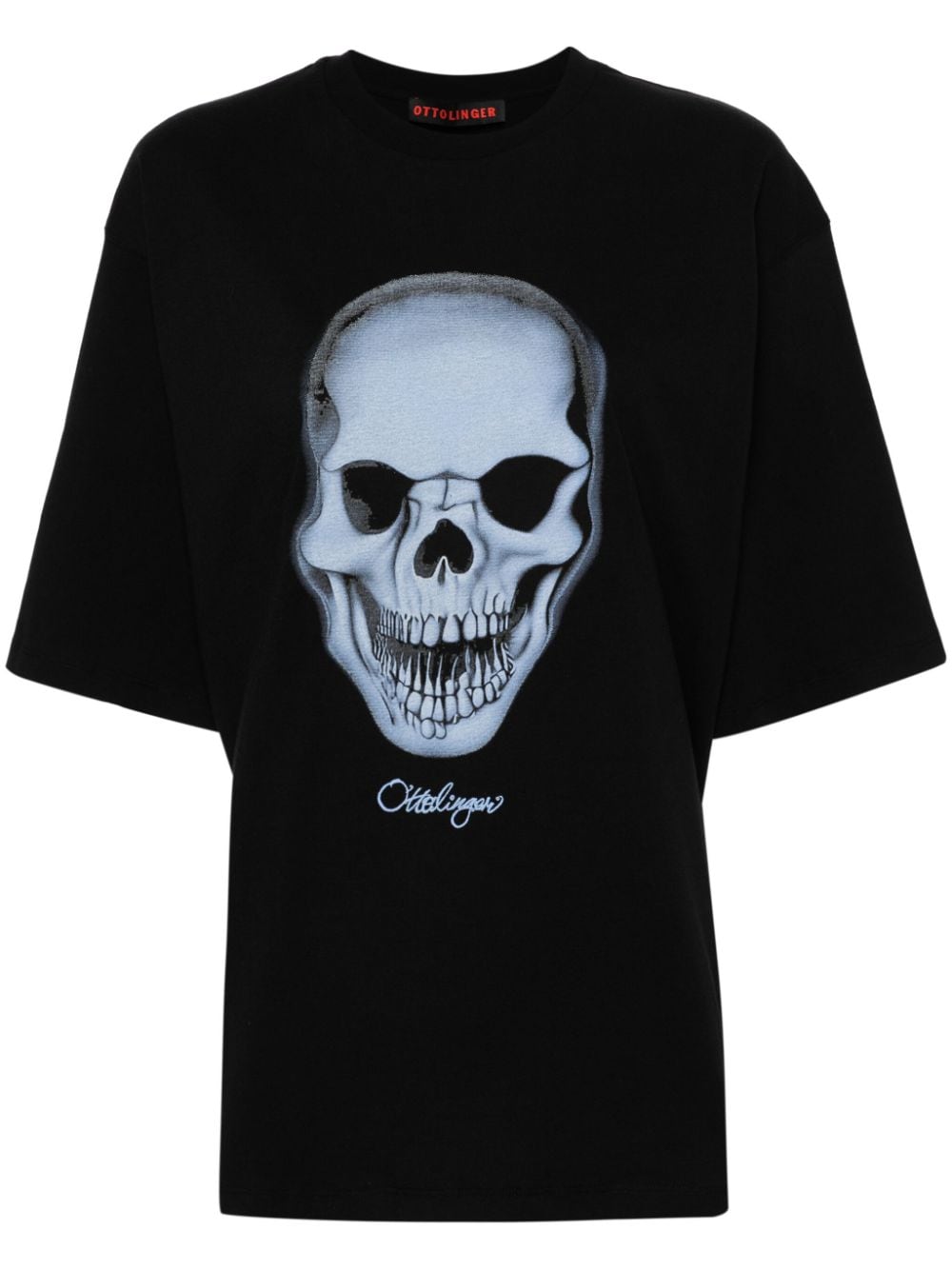 ottolinger t-shirt en coton à imprimé tête de mort - noir