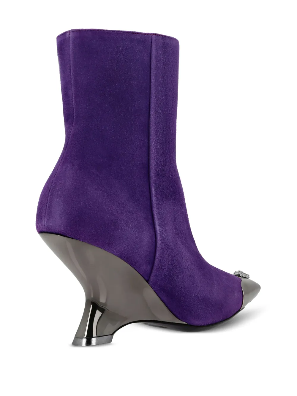 Philipp Plein 105mm logo-embellished wedge boots Purple