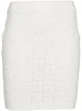 Balmain pointelle-knit monogram miniskirt - White