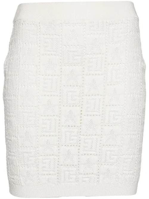 Minijupe à motif monogrammé - Balmain - Modalova