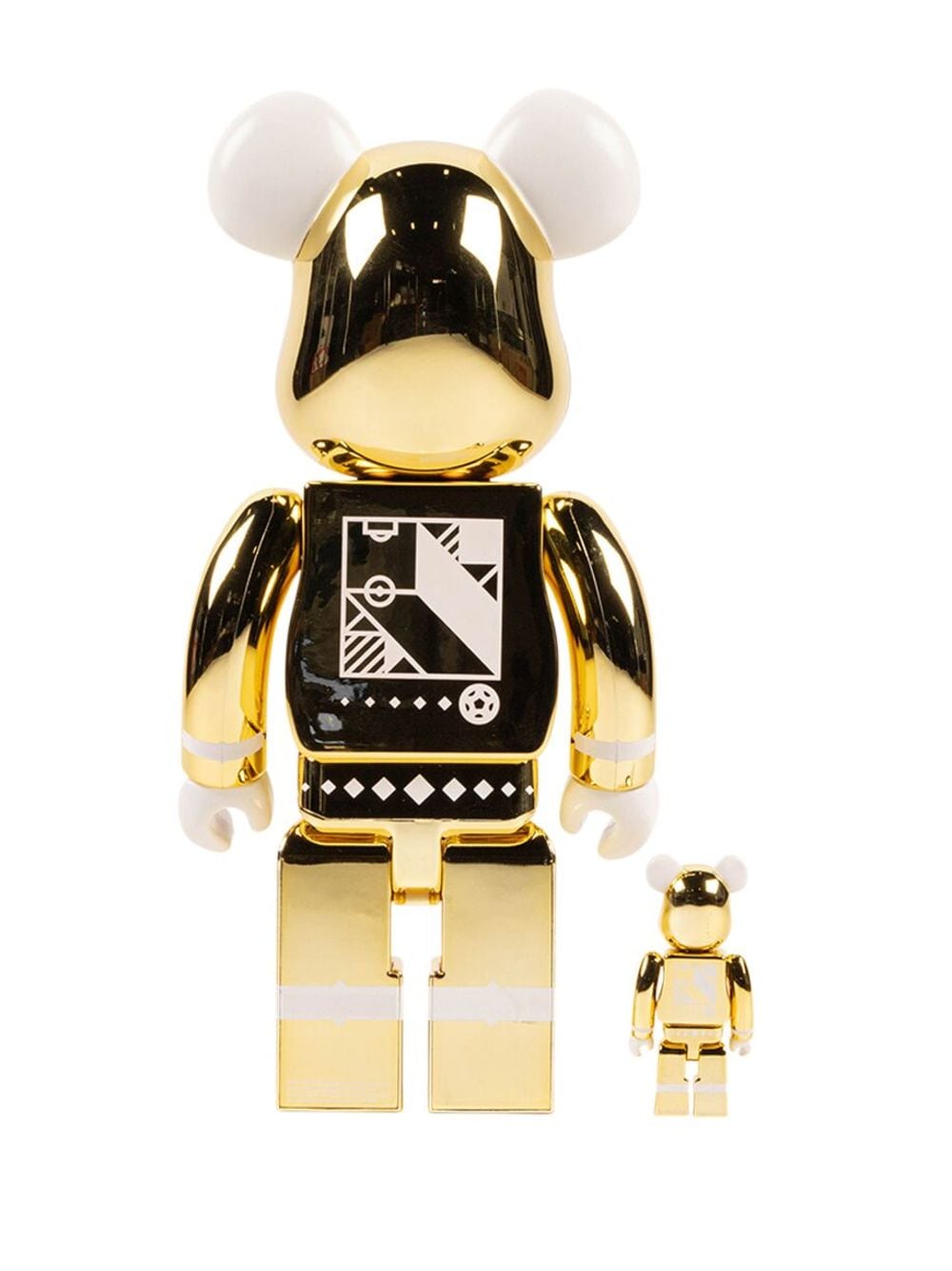 Shop Medicom Toy X Fifa World Cup Qatar 2022 Be@rbrick 100% And 400% Figure Set In Gold