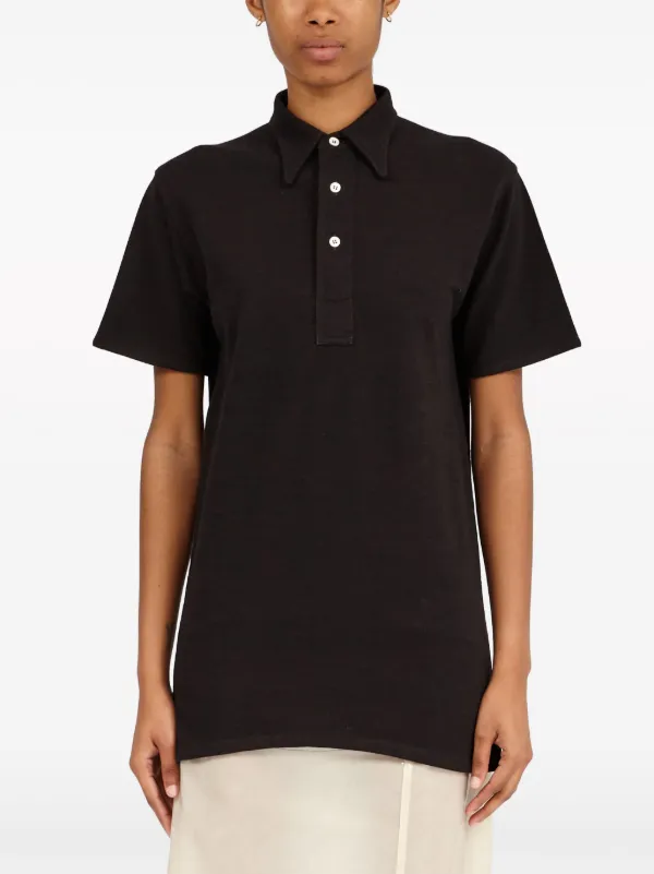 Maison Margiela straight-point Collar cotton-blend Polo Shirt 