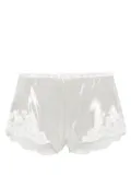 Carine Gilson lace-trim lurex pyjama shorts - Silver