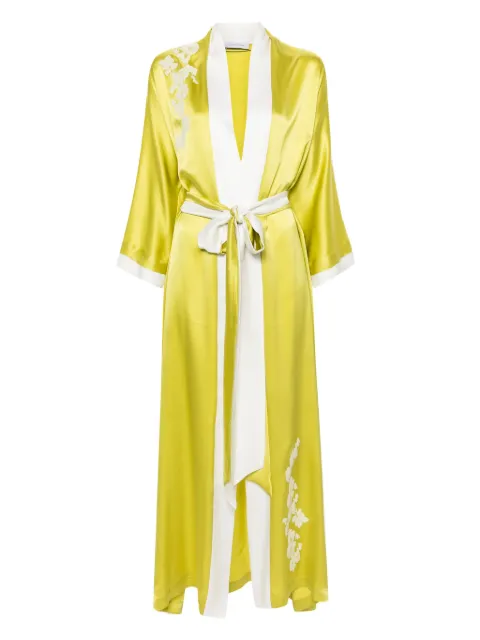 Carine Gilson lace-detail silk housecoat